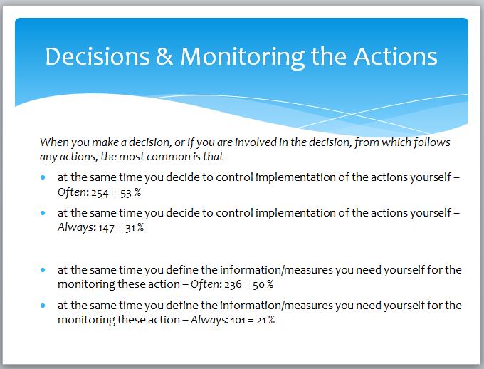 Decisions and Monitoring the Actions